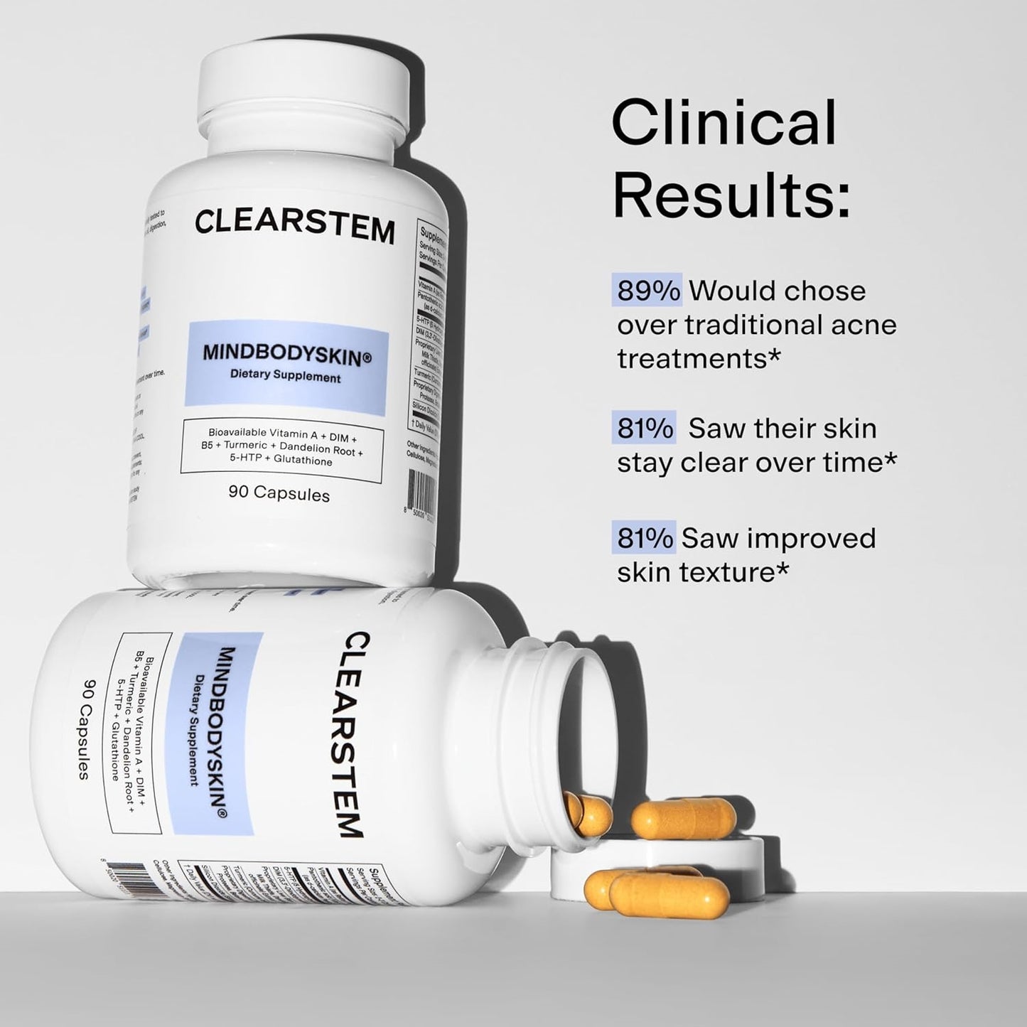 Clearstem Mindbodyskin Hormonal Acne Supplement 90 Capsules